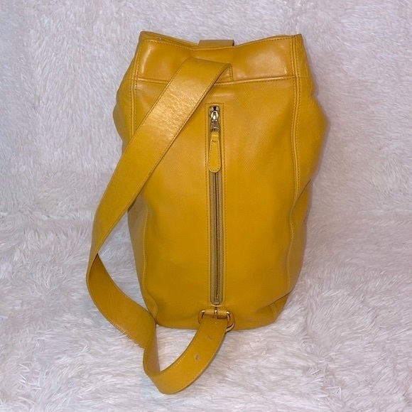 Coach Mustard Leather Backpack - Picture 8 of 16